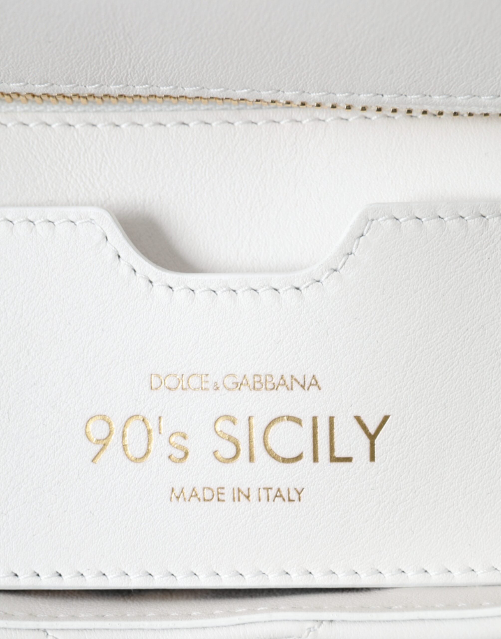 Dolce & Gabbana Beyaz Dana Derisi 90'lar SİCİLYA Omuz Çantası